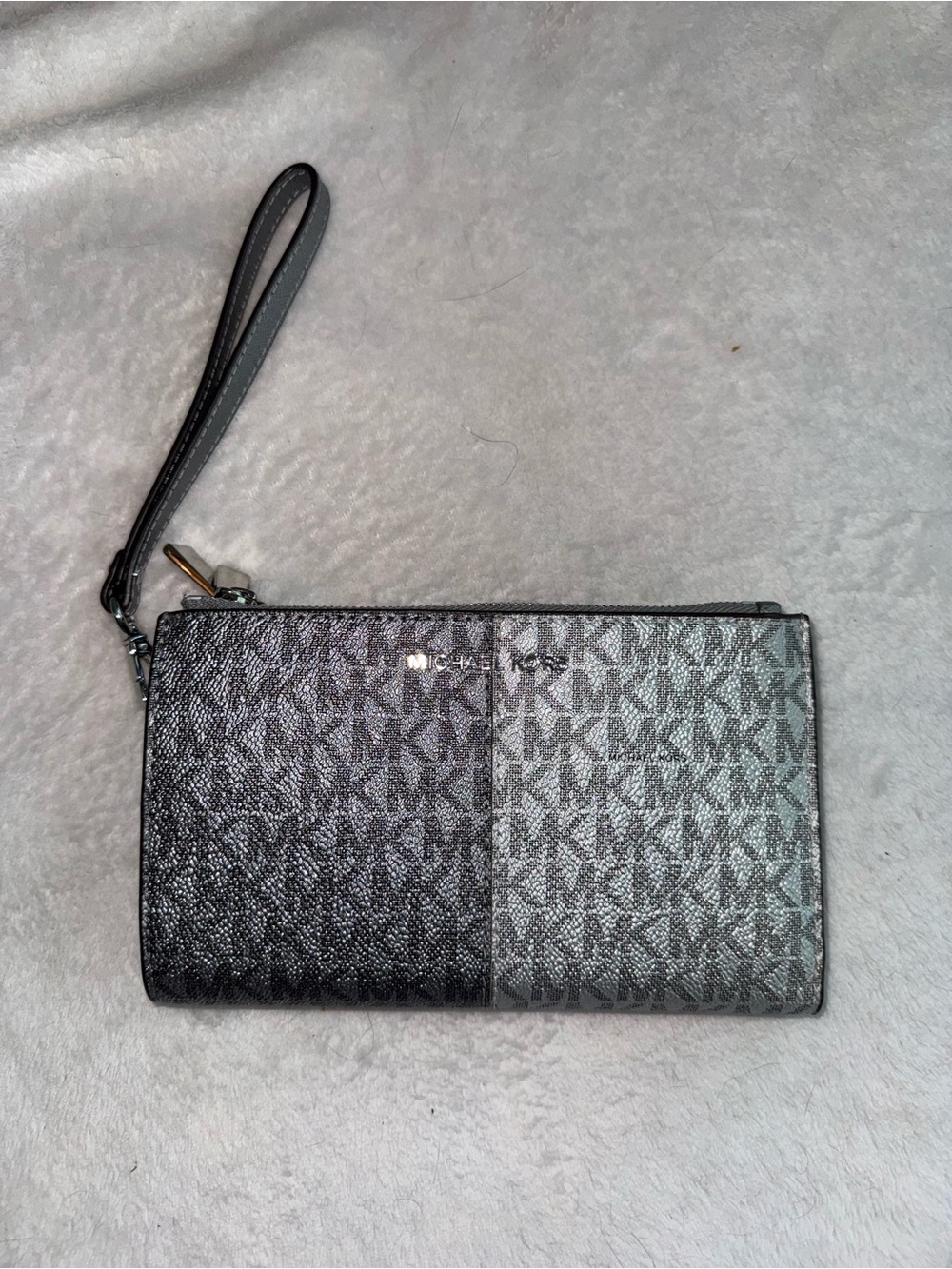 Michael Kors Two-Tone Wristlet - Black & Gray